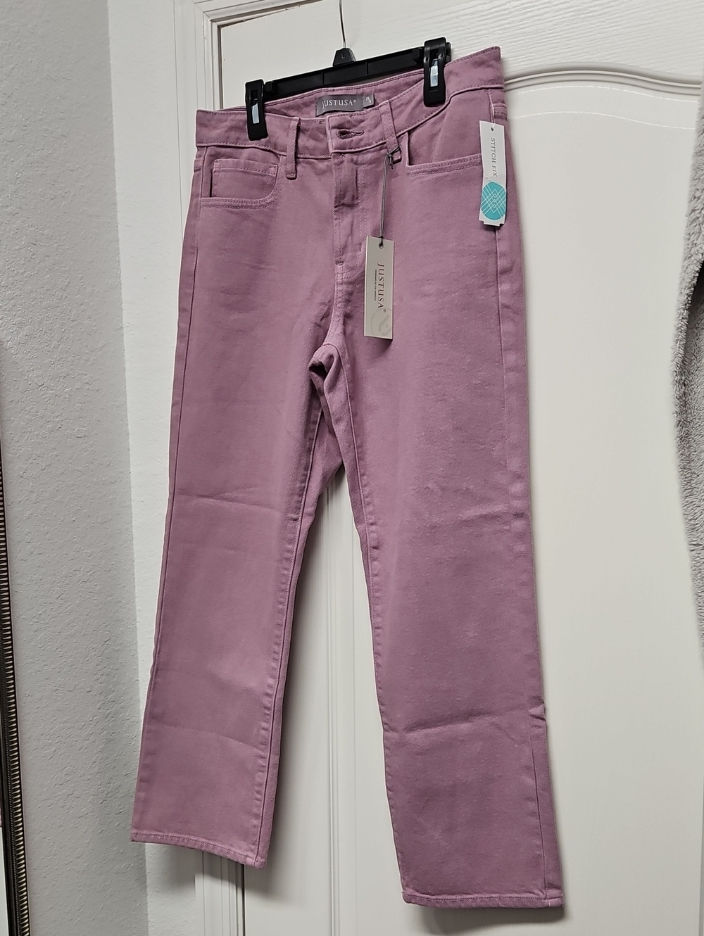 Just USA Mauve/Light Purple Straight-Leg Jeans